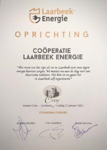 Certificaat Oprichting Laarbeek Energie