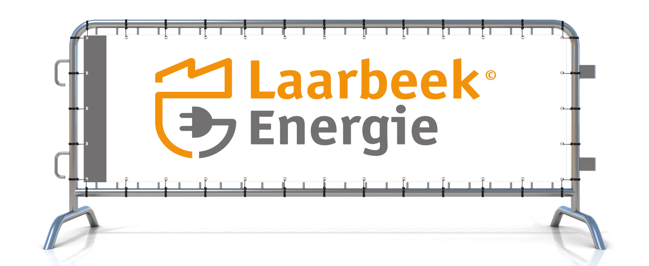 Dranghek met logo Laarbeek Energie